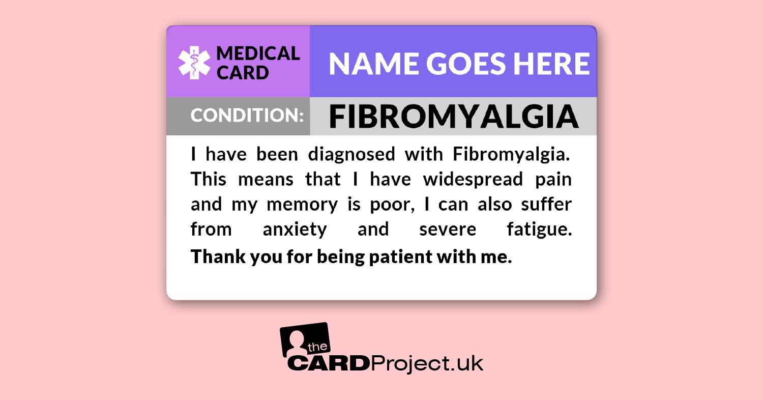 Fibromyalgia, FMS, Medical ID Alert Card